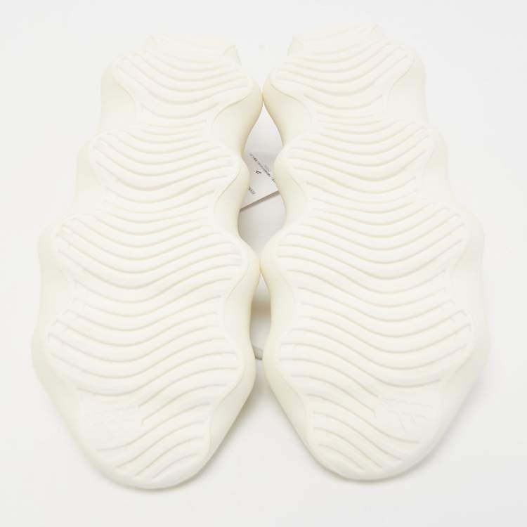 Pre Owned Yeezy x Adidas Cream Knit Fabric 450 Cloud White Sneakers Size 38