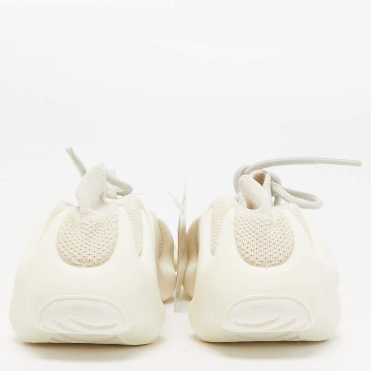 Pre Owned Yeezy x Adidas Cream Knit Fabric 450 Cloud White Sneakers Size 38