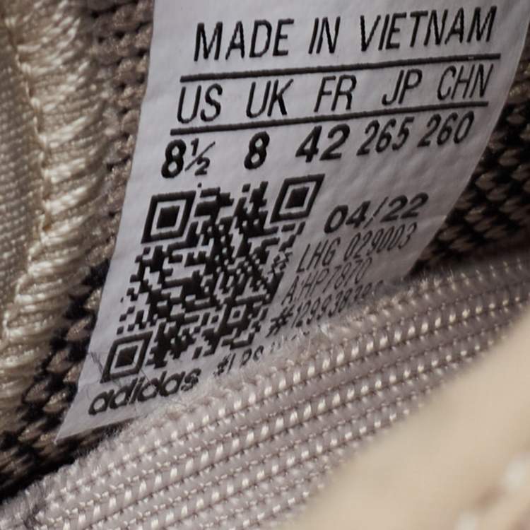 Pre Owned Yeezy x Adidas Brown Knit Fabric Boost 350 V2 Slate Sneakers Size 42