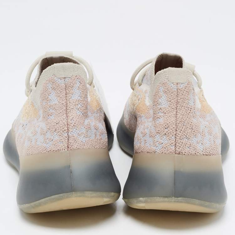 Pre Owned Yeezy x Adidas Grey/Beige Knit Fabric Boost 380 Sneakers Size 39 1/3
