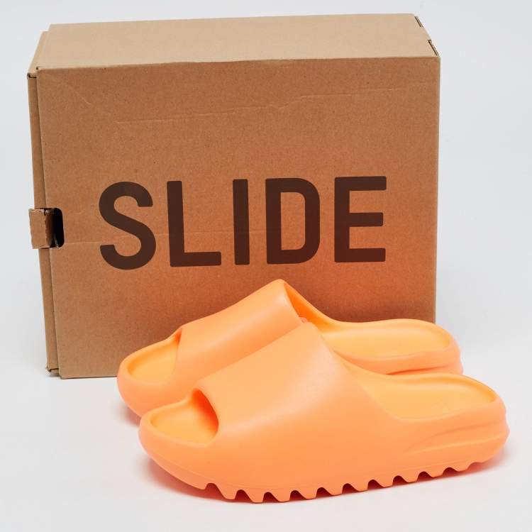 Pre Owned Yeezy x Adidas Orange Rubber Enflame Slides Size 37