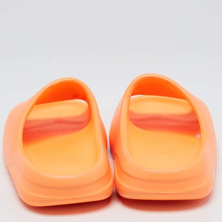 Pre Owned Yeezy x Adidas Orange Rubber Enflame Slides Size 37