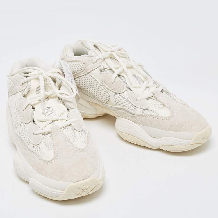 Pre Owned Yeezy x Adidas Grey Suede and Fabric Yeezy 500 Bone Grey Sneakers Size 47 2/3