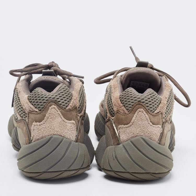 مملوكة مسبقًا Yeezy x Adidas Tricolor Mesh and Suede Yeezy 500 Clay Brown Sneakers Size 44