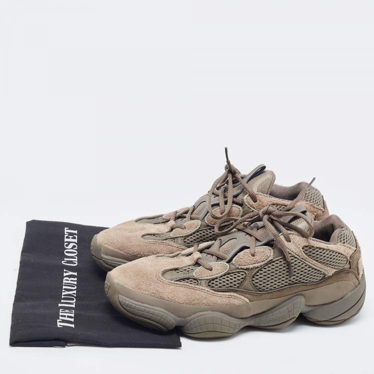 مملوكة مسبقًا Yeezy x Adidas Tricolor Mesh and Suede Yeezy 500 Clay Brown Sneakers Size 44