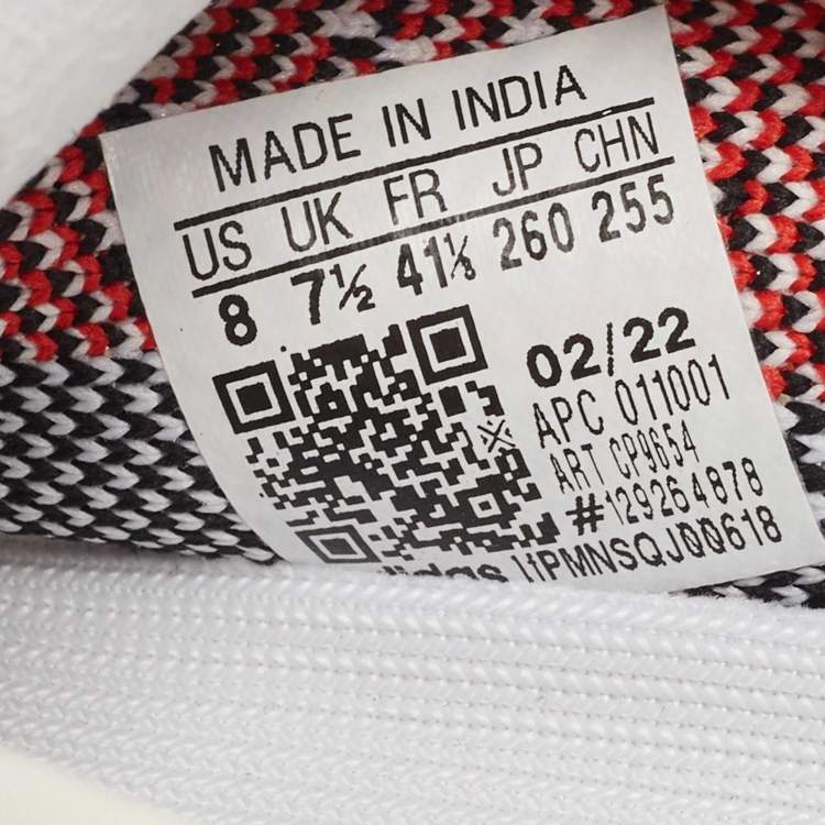 Pre Owned Yeezy x Adidas White/Black Knit Fabric Boost 350 V2 Sneakers Size 411/3