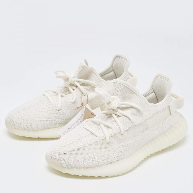 Yeezy x Adidas White Knit Fabric and Mesh Boost 350 V2 Bone Sneakers Size  44 Yeezy x Adidas | TLC