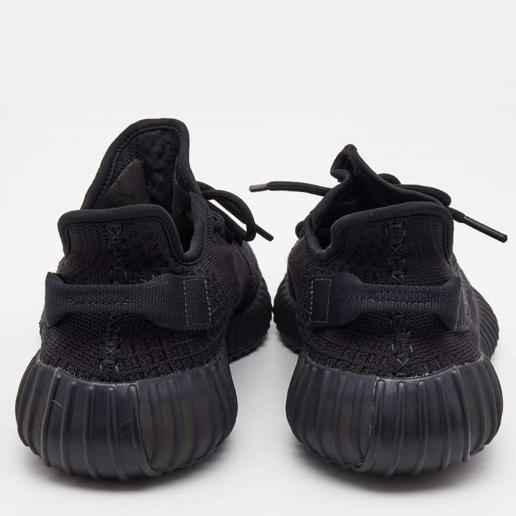 مملوكة مسبقًا Yeezy x Adidas Black Knit Fabric Boost 350 V2 Onyx Sneakers Size 42 2/3