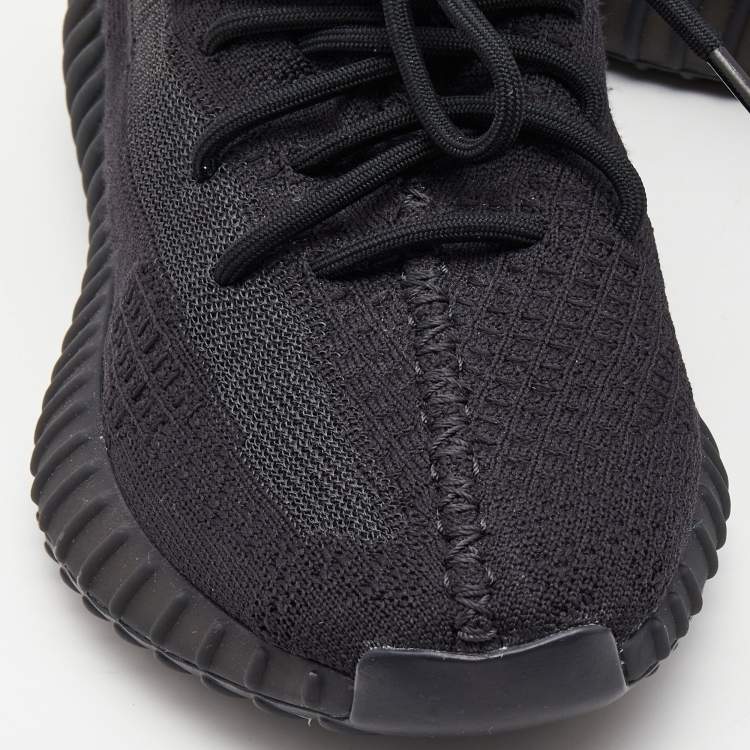 مملوكة مسبقًا Yeezy x Adidas Black Knit Fabric Boost 350 V2 Onyx Sneakers Size 42 2/3