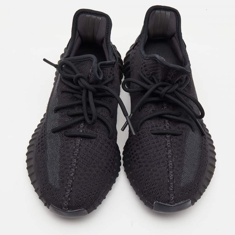 مملوكة مسبقًا Yeezy x Adidas Black Knit Fabric Boost 350 V2 Onyx Sneakers Size 42 2/3