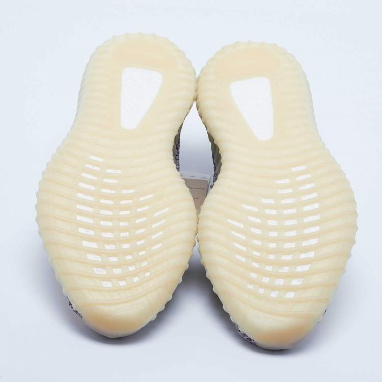 Pre Owned Yeezy x Adidas Multicolor Knit Fabric Boost 350 V2 Ash Pearl Sneakers Size 44 2/3