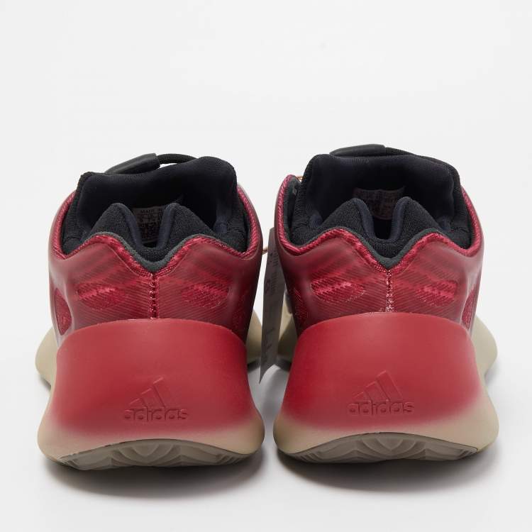 Pre Owned Yeezy x Adidas Red/Grey Ombre Knit Fabric Yeezy 700 V3 Fade Carbon Sneakers Size 41 1/3