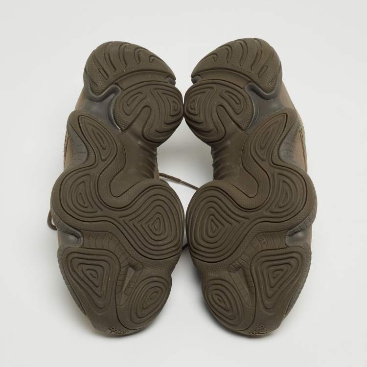 Pre Owned Yeezy x Adidas Two Tone Mesh and Suede Yeezy 500 Clay Brown Sneakers Size 41 1/3