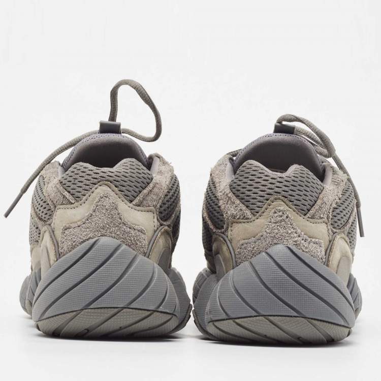 Pre Owned Yeezy x Adidas Grey Suede and Leather Yeezy-500 Utility- Grey Sneakers Size 43 1/3