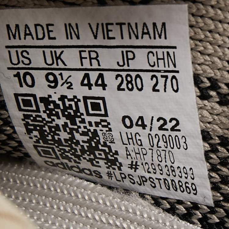 Pre Owned Yeezy x Adidas Grey/Black Knit Fabric Boost 350 V2 Slate Sneakers Size 44