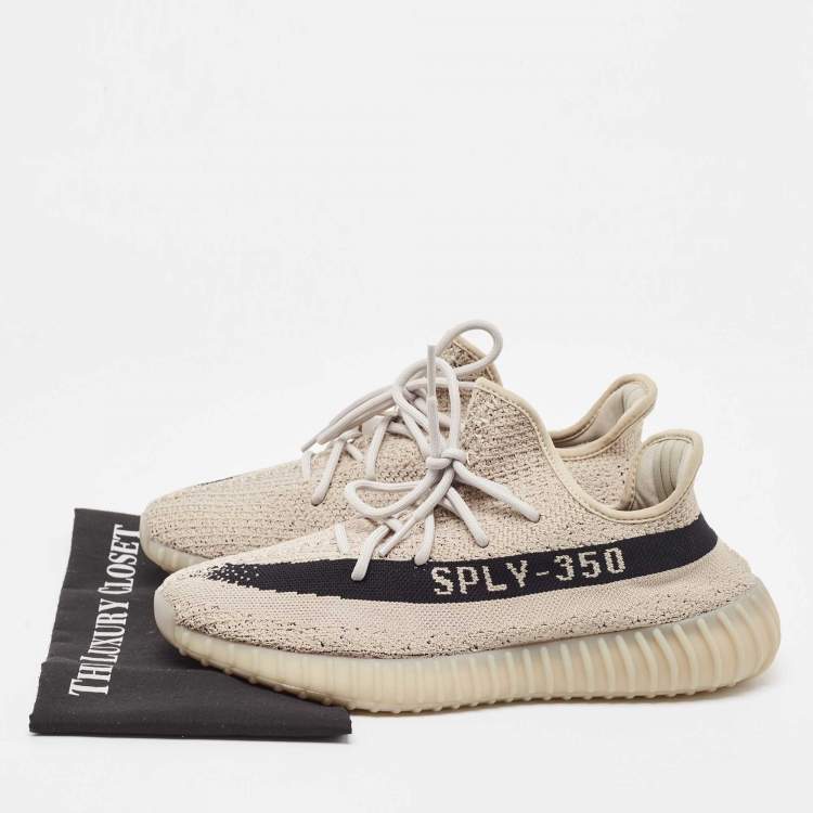 مملوكة مسبقًا Yeezy x Adidas Grey/Black Knit Fabric Boost 350 V2 Slate Sneakers Size 44 2/3