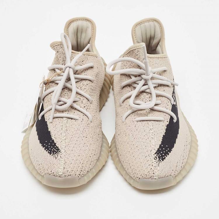 مملوكة مسبقًا Yeezy x Adidas Grey/Black Knit Fabric Boost 350 V2 Slate Sneakers Size 44 2/3