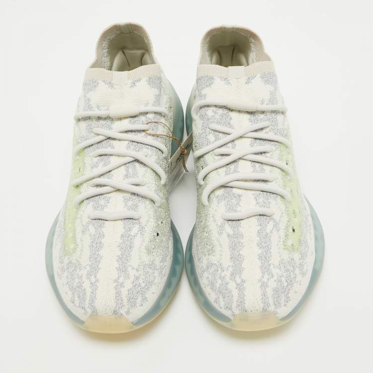 Pre Owned Adidas x Yeezy Blue/White Knit Fabric Boost 380 Alien Sneakers Size 47 1/3