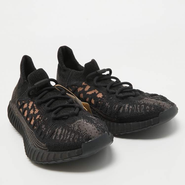 مملوكة مسبقًا Yeezy x Adidas Black Knit Fabric Boost 350 V2 CMPCT Slate Carbon Sneakers Size 47 1/3