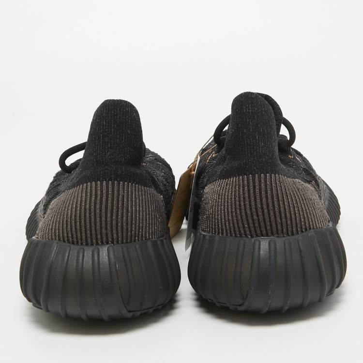 مملوكة مسبقًا Yeezy x Adidas Black Knit Fabric Boost 350 V2 CMPCT Slate Carbon Sneakers Size 47 1/3