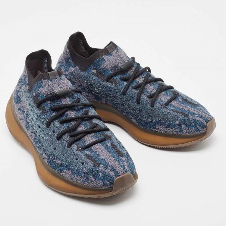 Pre Owned Yeezy x Adidas Blue Knit Fabric Boost 380 Covellite Sneakers Size 47 1/3