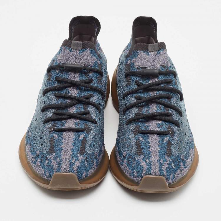 Pre Owned Yeezy x Adidas Blue Knit Fabric Boost 380 Covellite Sneakers Size 47 1/3