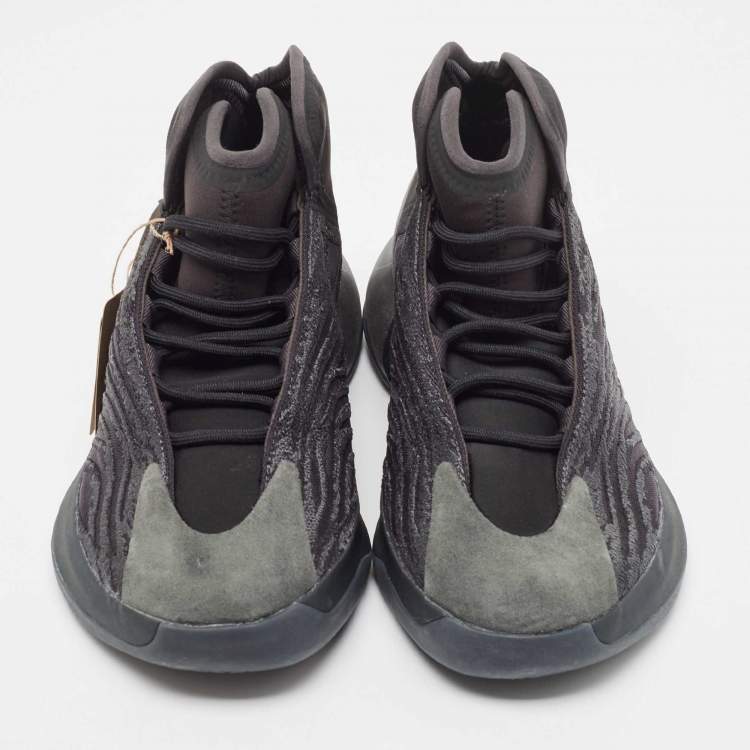 Pre Owned Yeezy x Adidas Black Mesh and Neoprene QNTM Onyx Sneakers Size 47 1/3