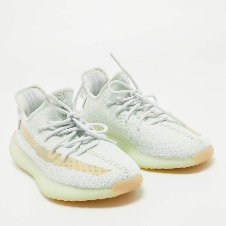 مملوكة مسبقًا Yeezy x Adidas Blue Knit Fabric Boot 350 V2 Hyperspace Sneakers Size 42.5