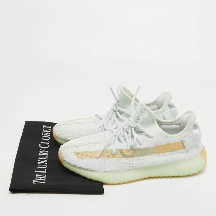 مملوكة مسبقًا Yeezy x Adidas Blue Knit Fabric Boot 350 V2 Hyperspace Sneakers Size 42.5