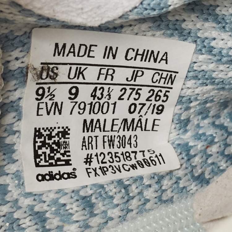مملوكة مسبقًا Yeezy x Adidas Light Blue Cotton Knit Boost 350 V2 Sneakers Size 43 1/3