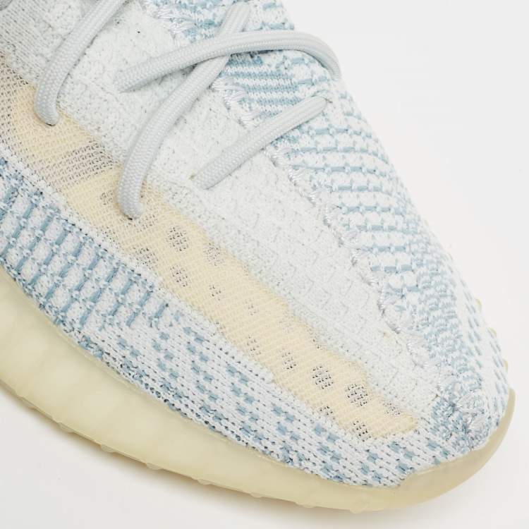 مملوكة مسبقًا Yeezy x Adidas Light Blue Cotton Knit Boost 350 V2 Sneakers Size 43 1/3