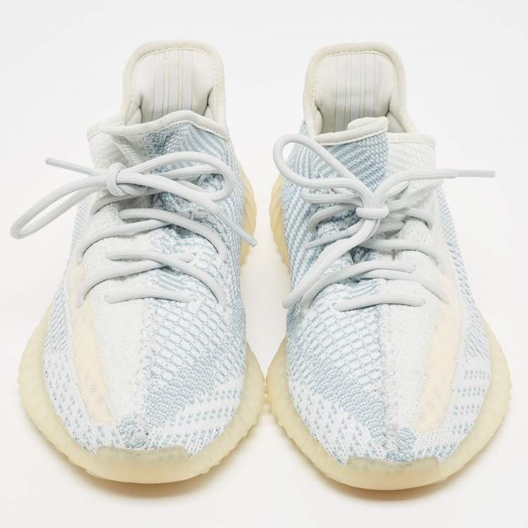 مملوكة مسبقًا Yeezy x Adidas Light Blue Cotton Knit Boost 350 V2 Sneakers Size 43 1/3