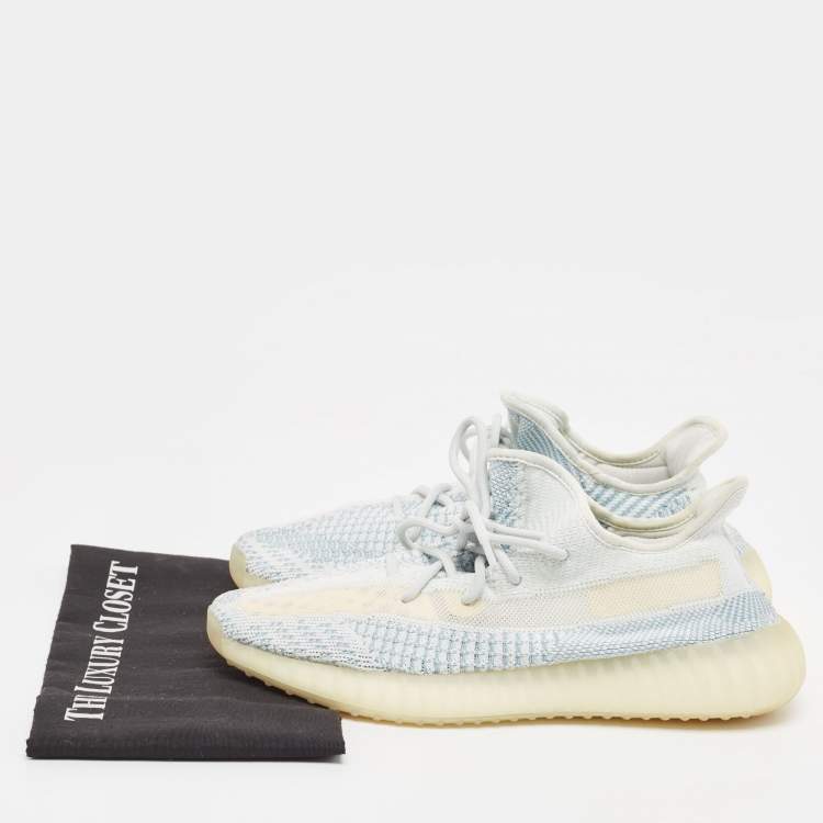 مملوكة مسبقًا Yeezy x Adidas Light Blue Cotton Knit Boost 350 V2 Sneakers Size 43 1/3
