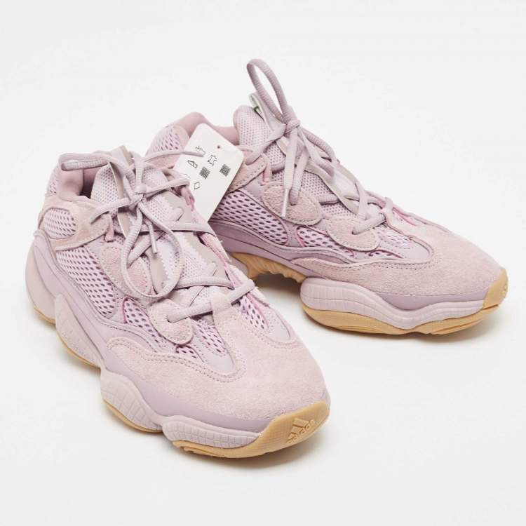 Pre Owned Yeezy x Adidas Purple Suede and Mesh 500 Soft Vision Sneakers Size 40 2/3