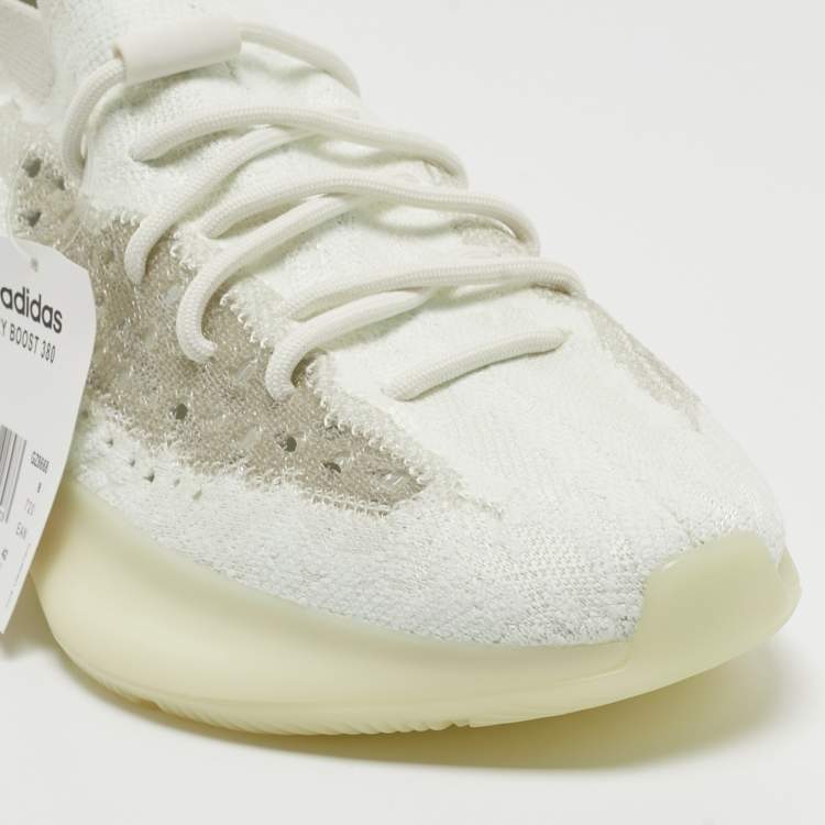 Pre Owned Yeezy x Adidas White Knit Fabric Boost 380 Calcite Glow Sneakers Size 42