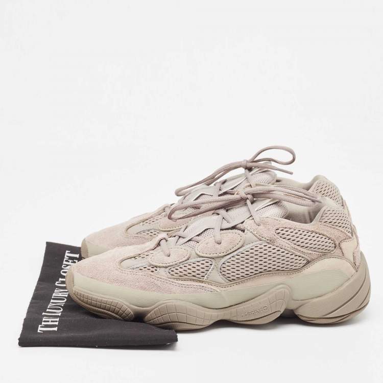Pre Owned Yeezy x Adidas Grey Suede and Mesh Yeezy 500 Ash Grey Sneakers Size 44 2/3 