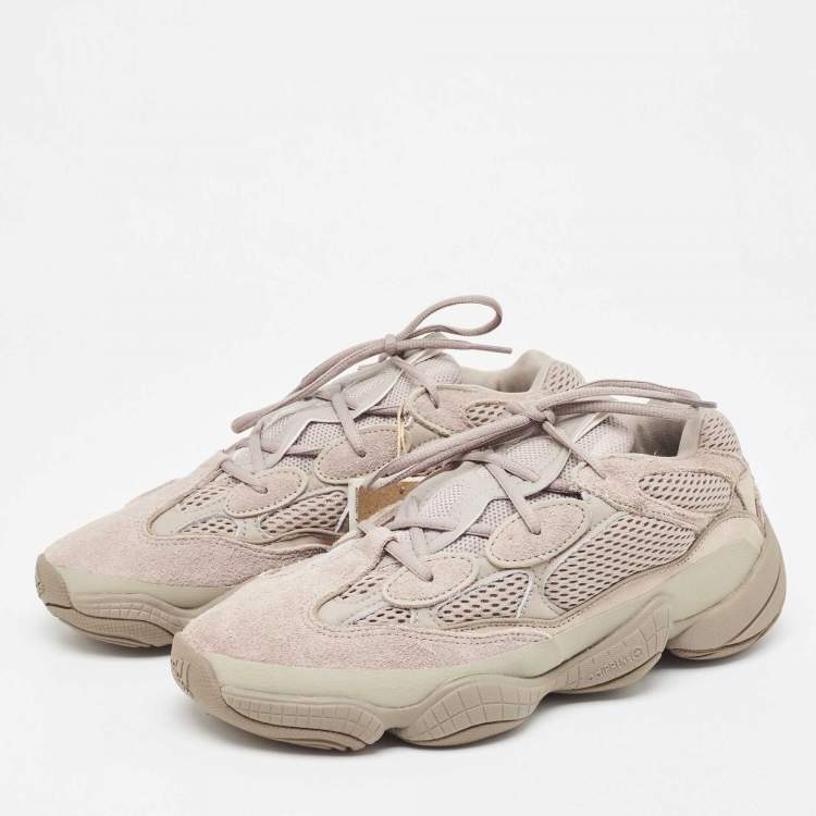Pre Owned Yeezy x Adidas Grey Suede and Mesh Yeezy 500 Ash Grey Sneakers Size 44 2/3 