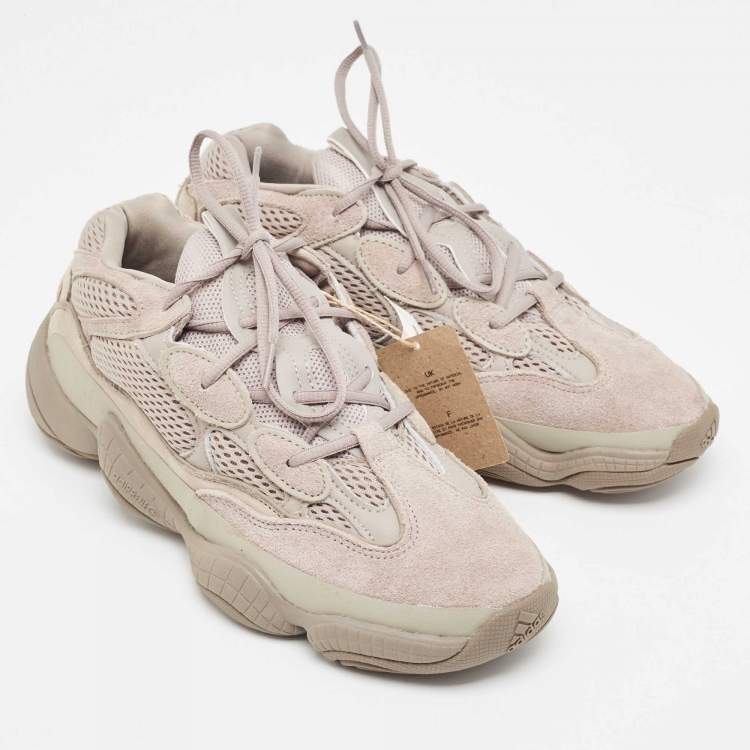 Pre Owned Yeezy x Adidas Grey Suede and Mesh Yeezy 500 Ash Grey Sneakers Size 44 2/3 