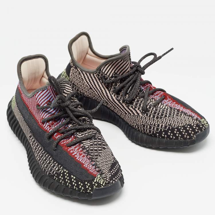 Pre Owned Yeezy x Adidas Multicolor Knit Fabric Boost 350 V2 Yecheil (Non-Reflective) Sneakers Size 44