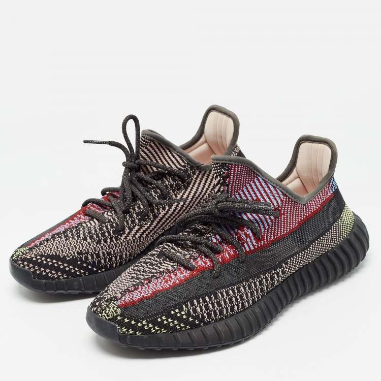 Pre Owned Yeezy x Adidas Multicolor Knit Fabric Boost 350 V2 Yecheil (Non-Reflective) Sneakers Size 44