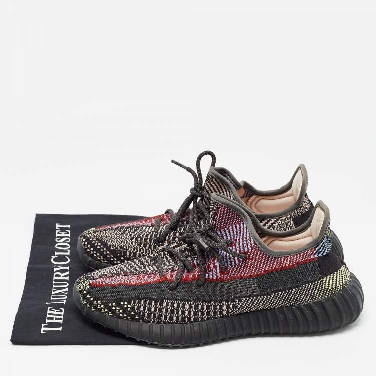 Pre Owned Yeezy x Adidas Multicolor Knit Fabric Boost 350 V2 Yecheil (Non-Reflective) Sneakers Size 44