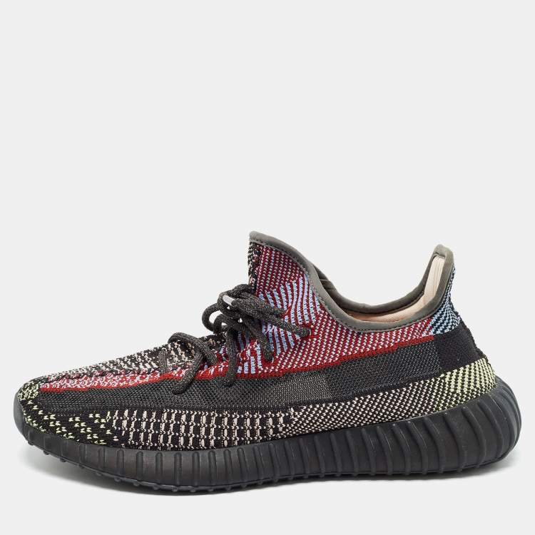 Pre Owned Yeezy x Adidas Multicolor Knit Fabric Boost 350 V2 Yecheil (Non-Reflective) Sneakers Size 44