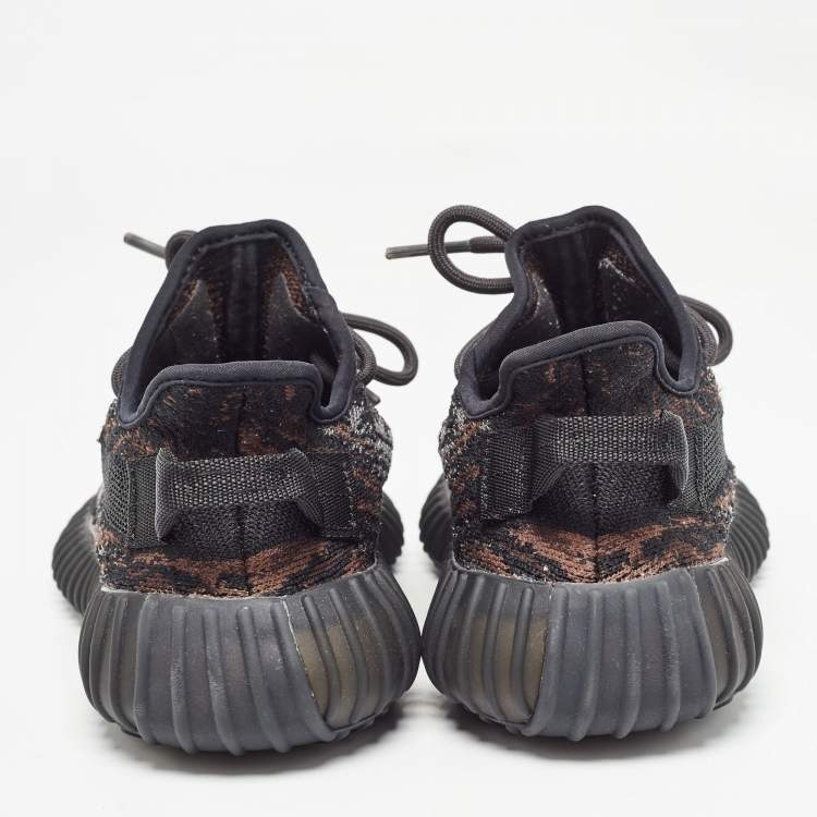 Pre Owned Yeezy x Adidas Black/Brown Knit Fabric Boost 350 V2 MX Rock Sneakers Size 36