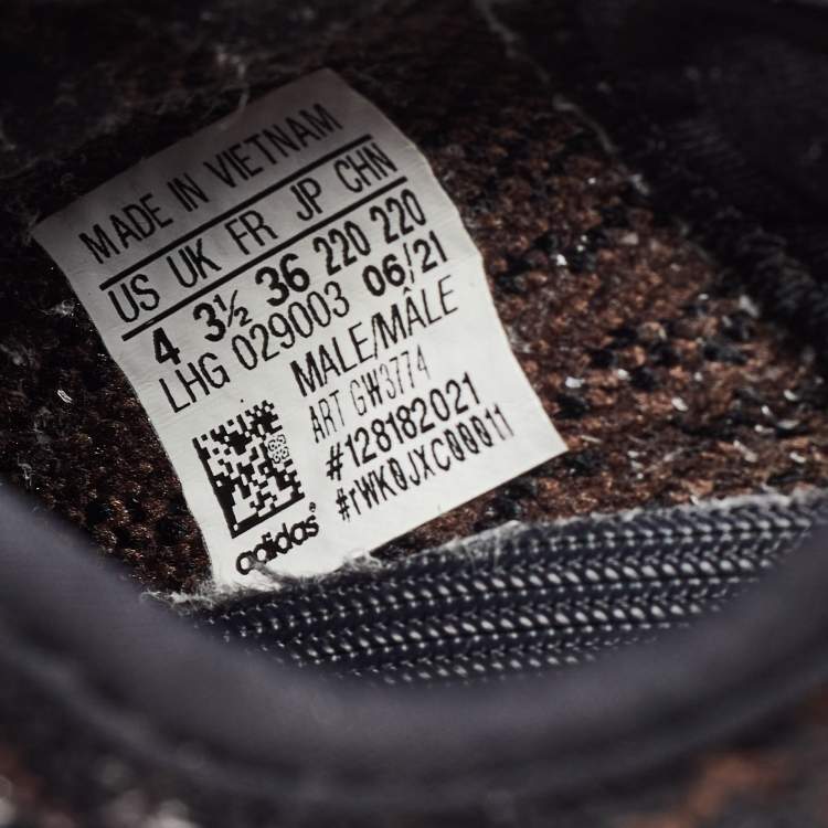 Pre Owned Yeezy x Adidas Black/Brown Knit Fabric Boost 350 V2 MX Rock Sneakers Size 36