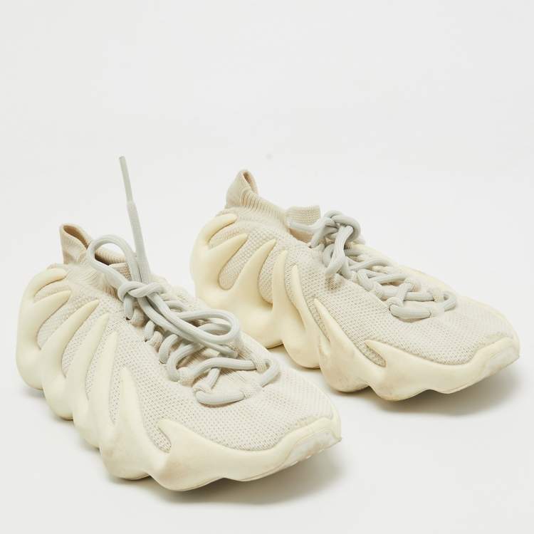 Pre Owned Yeezy x Adidas White Knit Fabric Yeezy 450 Cloud White Sneakers Size 40 