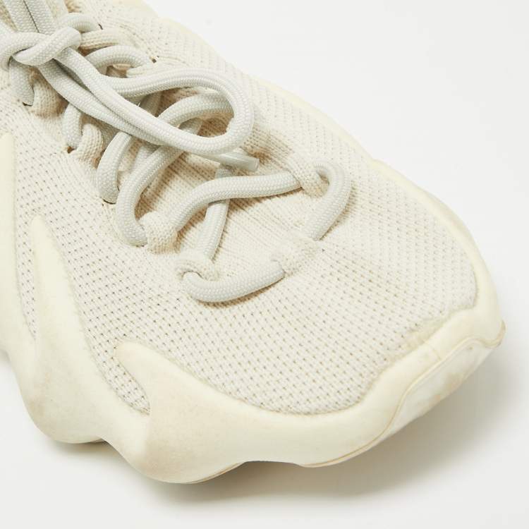 Pre Owned Yeezy x Adidas White Knit Fabric Yeezy 450 Cloud White Sneakers Size 40 