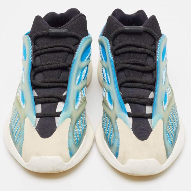 Pre Owned Yeezy x Adidas Blue/White Knit Fabric 700 V3 Arzareth Sneakers Size 42