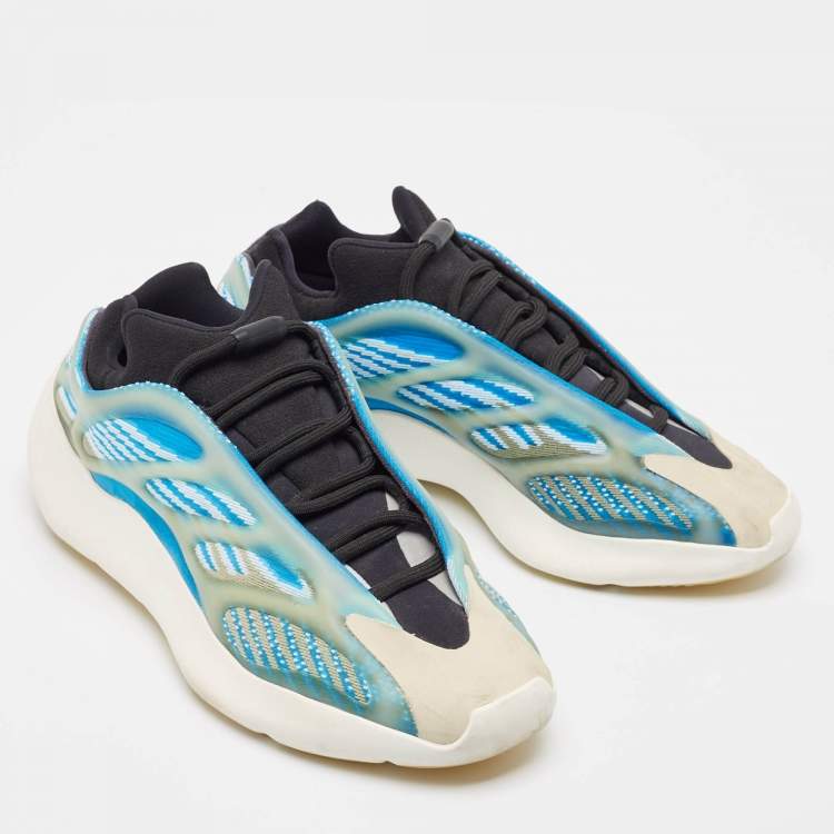 Pre Owned Yeezy x Adidas Blue/White Knit Fabric 700 V3 Arzareth Sneakers Size 42