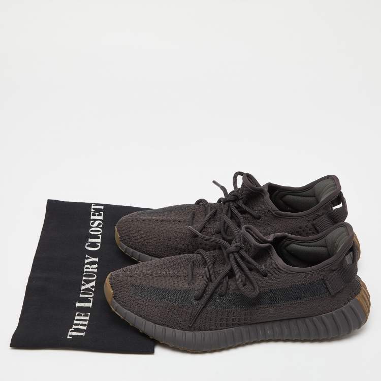 مملوكة مسبقًا Yeezy x Adidas Black Knit Fabric Boost 350 V2 Cinder Sneakers Size 42 2/3