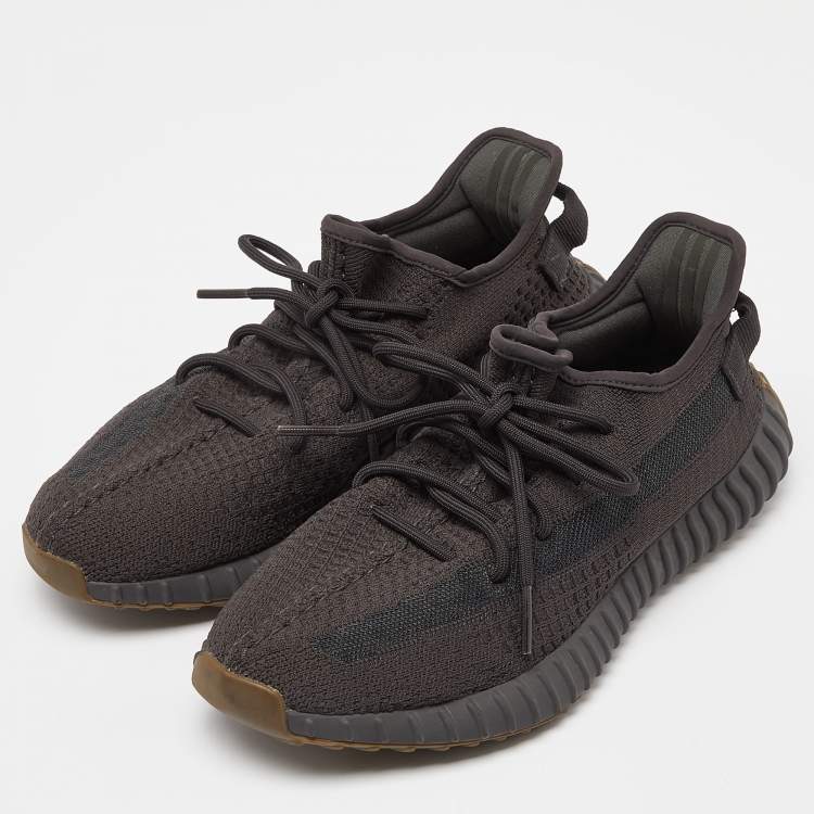 مملوكة مسبقًا Yeezy x Adidas Black Knit Fabric Boost 350 V2 Cinder Sneakers Size 42 2/3